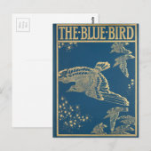 De blauwe vogel -  boekomslag briefkaart (Voorkant / Achterkant)
