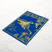 De blauwe vogel -  goud folie uitnodiging (Gedraaid)