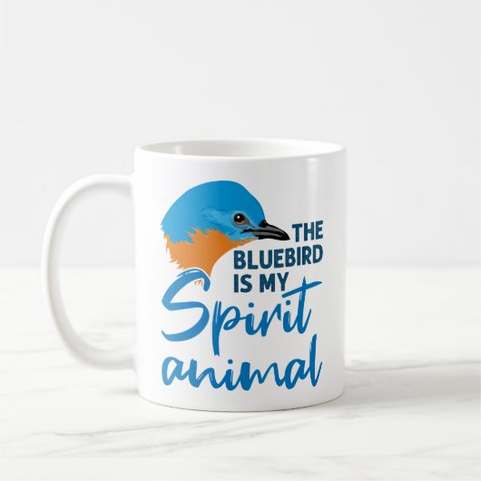 De blauwe vogel is mijn bezielde dierblauwe vogel koffiemok (Links)