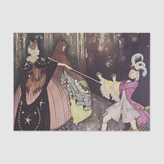 "De blauwe vogel" van Edmund Dulac Tissuepapier (Voorkant)