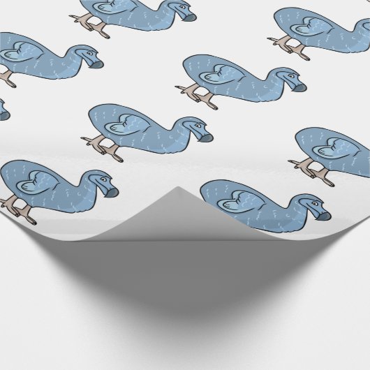 De blauwe Vogel van het Dodo van de Cartoon Cadeaupapier (Hoek)