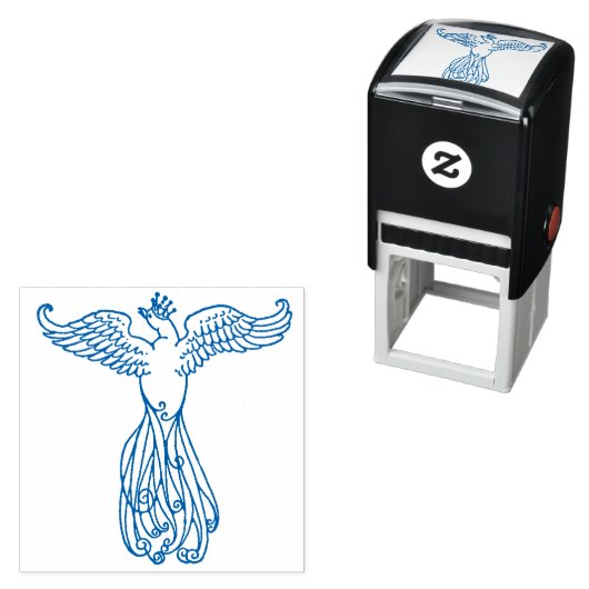 De blauwe vogel  zelfinktende stempel (In situ)