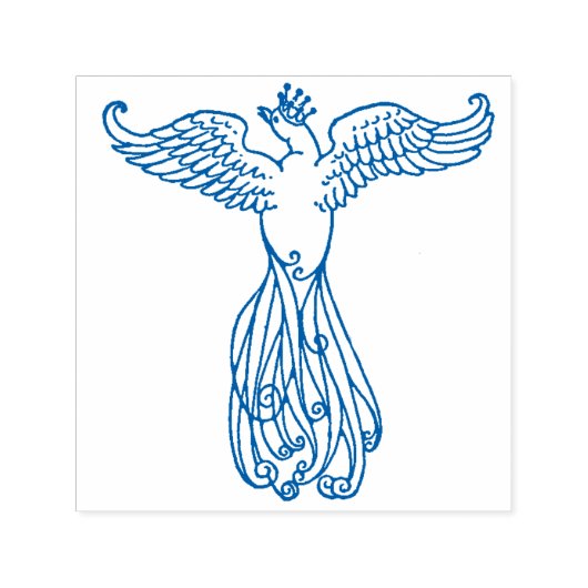 De blauwe vogel  zelfinktende stempel (Design)
