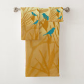 De blauwe vogels bad handdoek (Insitu)
