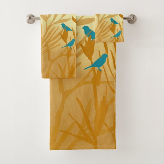 De blauwe vogels bad handdoek (Insitu)
