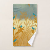 De blauwe vogels bad handdoek (Handdoek)
