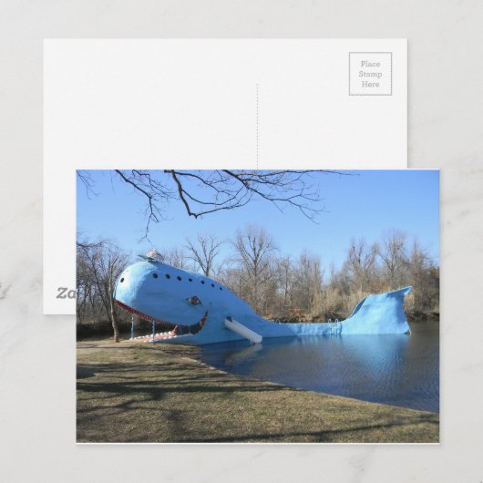 De blauwe walvis van Catoosa Briefkaart (Voorkant / Achterkant)