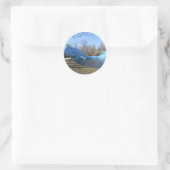 De blauwe walvis van Catoosa Ronde Sticker (Tas)