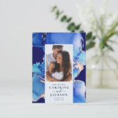 De blauwe Waterverf sparen het Briefkaart van de D (Staand voorkant)