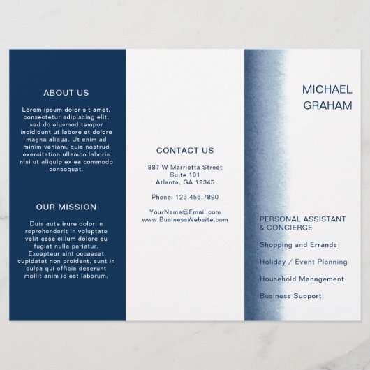 De Blauwe Waterverf van de Marine Modern Business  (Voorkant)