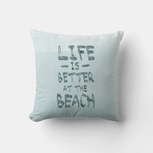 De Blauwe Waterverf van het Leven van het strand Kussen
