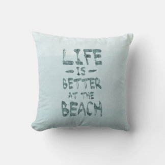 De Blauwe Waterverf van het Leven van het strand Kussen