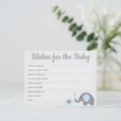 De blauwe Wensen van het Baby shower van de Briefkaart (Staand voorkant)