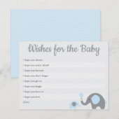 De blauwe Wensen van het Baby shower van de Briefkaart (Voorkant / Achterkant)