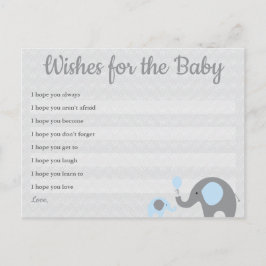 De blauwe Wensen van het Baby shower van de Briefkaart