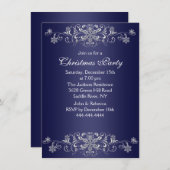 De blauwe & Witte Partij van Kerstmis van de Kaart (Voorkant / Achterkant)