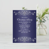 De blauwe & Witte Partij van Kerstmis van de Kaart (Staand voorkant)