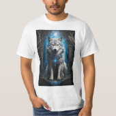 De blauwe wolf t-shirt (Voorkant)