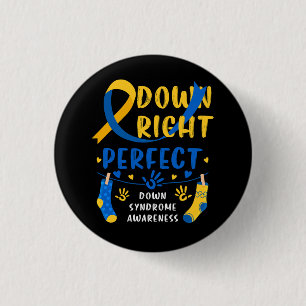 De Blauwe Ye van het Syndrome Beneden Ronde Button 3,2 Cm