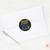 De Blauwe Ye van het Syndrome Beneden Ronde Sticker (Envelop)