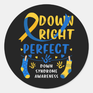 De Blauwe Ye van het Syndrome Beneden Ronde Sticker