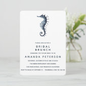 De blauwe zeehondenbridal Brunch Wedding Kaart (Staand voorkant)