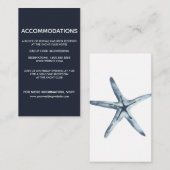 De blauwe zeester | Bruiloft hotelaccommodatie Informatiekaartje (Voorkant / Achterkant)