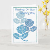 De blauwe Zegen van Rozen op Uw Kaart van de Dag (Gele Bloem)