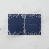 De blauwe & Zilveren Botanische Bladeren Bloemen Bedankkaart (Binnen)