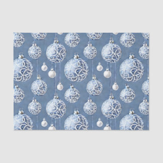 De Blauwe & Zilveren Kerstbal Serie Ontwerp 15 Tissuepapier