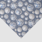 De Blauwe & Zilveren Kerstmisbol Serie Ontwerp 14 Tissuepapier (Detail)