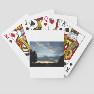 De blauwe Zonsondergang droomt Pokerkaarten