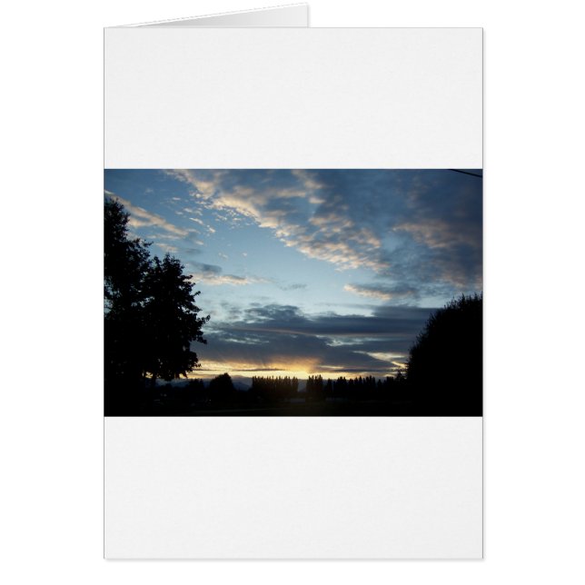De blauwe Zonsondergang droomt Wenskaart (Voorkant)