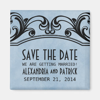 De blauwe  Zwirls sparen de Magnet van de Datum