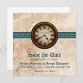 De blauwgroen Antiek Klok sparen de Aankondiging v (Voorkant / Achterkant)