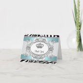 De blauwgroen Blauwe Gestreepte Prinses dankt u Bedankkaart (Voorkant)