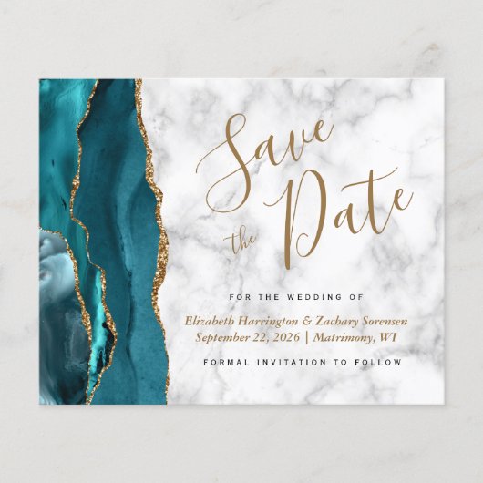 De Blauwgroen Blauwe Goud Agate Marble van de begr (Voorkant)