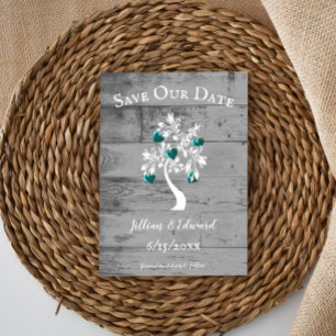 De blauwgroen Boom van Harten sparen de Datum aank Aankondiging