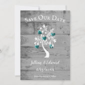 De blauwgroen Boom van Harten sparen de Datum aank Aankondiging (Voorkant)