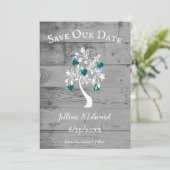 De blauwgroen Boom van Harten sparen de Datum aank Aankondiging (Staand voorkant)