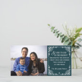 De blauwgroen Christelijke Vintage Kaarten van de (Staand voorkant)