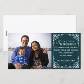 De blauwgroen Christelijke Vintage Kaarten van de (Voorkant / Achterkant)