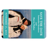 De blauwgroen Eenvoudige Foto sparen de Magnet van Magneet (Horizontaal)