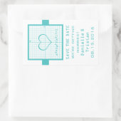 De blauwgroen Grafiek van de Wiskunde van het Hart Rechthoekige Sticker (Tas)