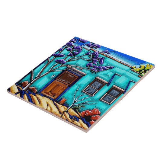 De Blauwgroen groene Tucson Barrio Tile Tegeltje (Zijkant)