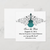 De blauwgroen Guitaar van de Zwervels sparen de Da Save The Date (Voorkant / Achterkant)