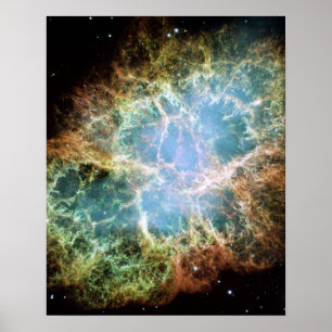 De blauwgroen Nevel van de Krab Poster