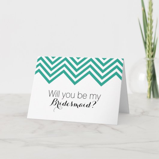 De blauwgroen Retro Chevron zal u Mijn (Voorkant)