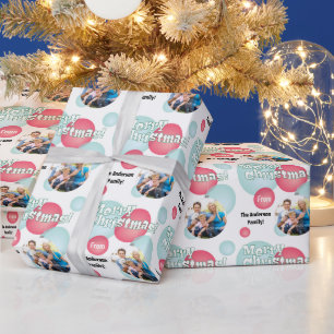 De blauwgroen & Rode Snuisterij van Kerstmis van Cadeaupapier
