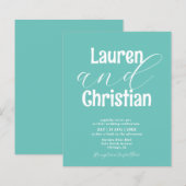 De Blauwgroen Uitnodiging van de Weddenschap van d (Voorkant / Achterkant)